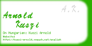 arnold kuszi business card